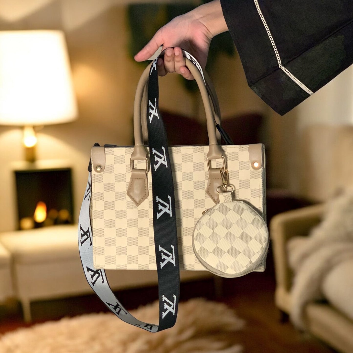 Luxe Checkered Shoulder Bag