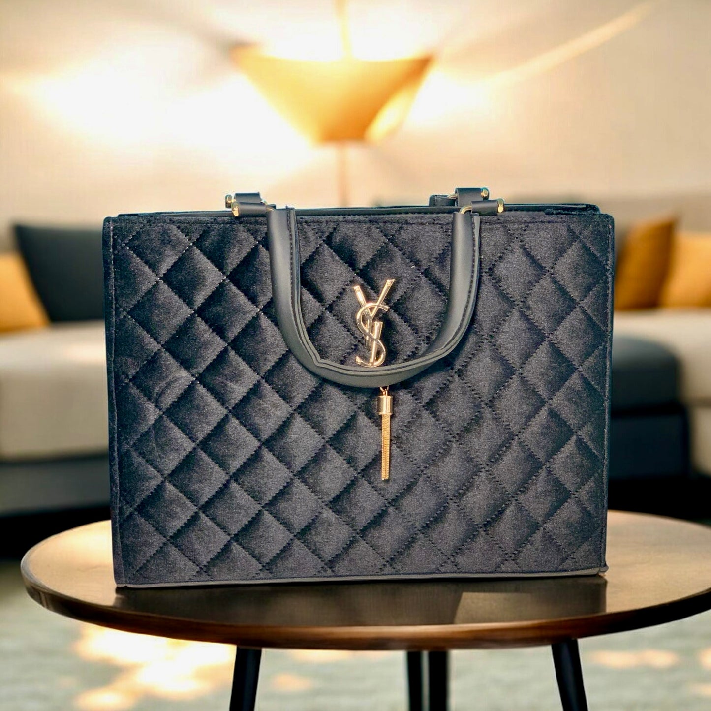 Top handle bag with strap