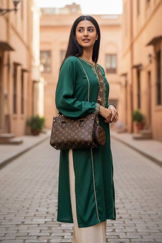 Luxe Monogram Shoulder Bag