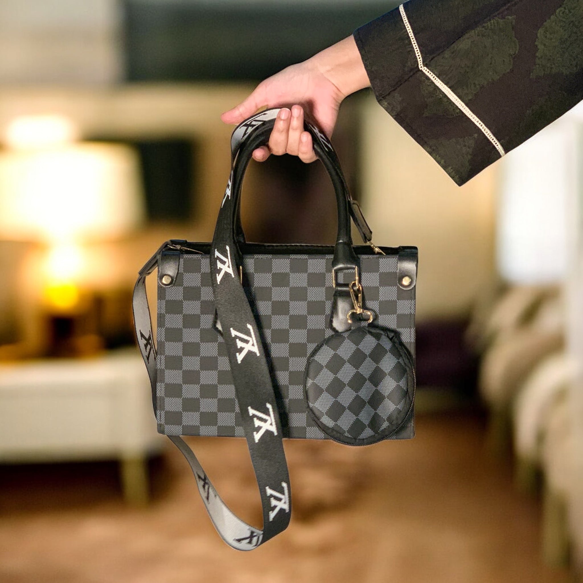 Luxe Checkered Shoulder Bag