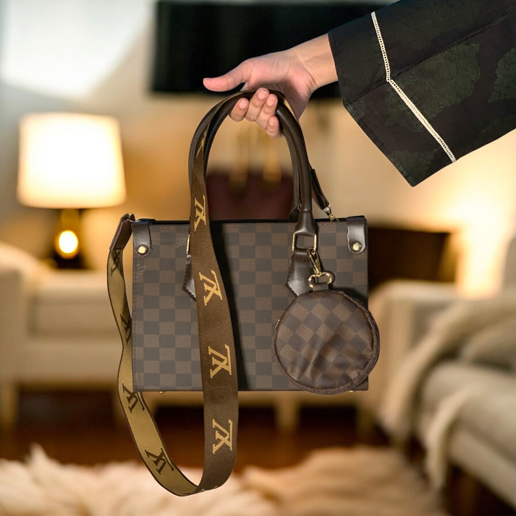 Luxe Checkered Shoulder Bag