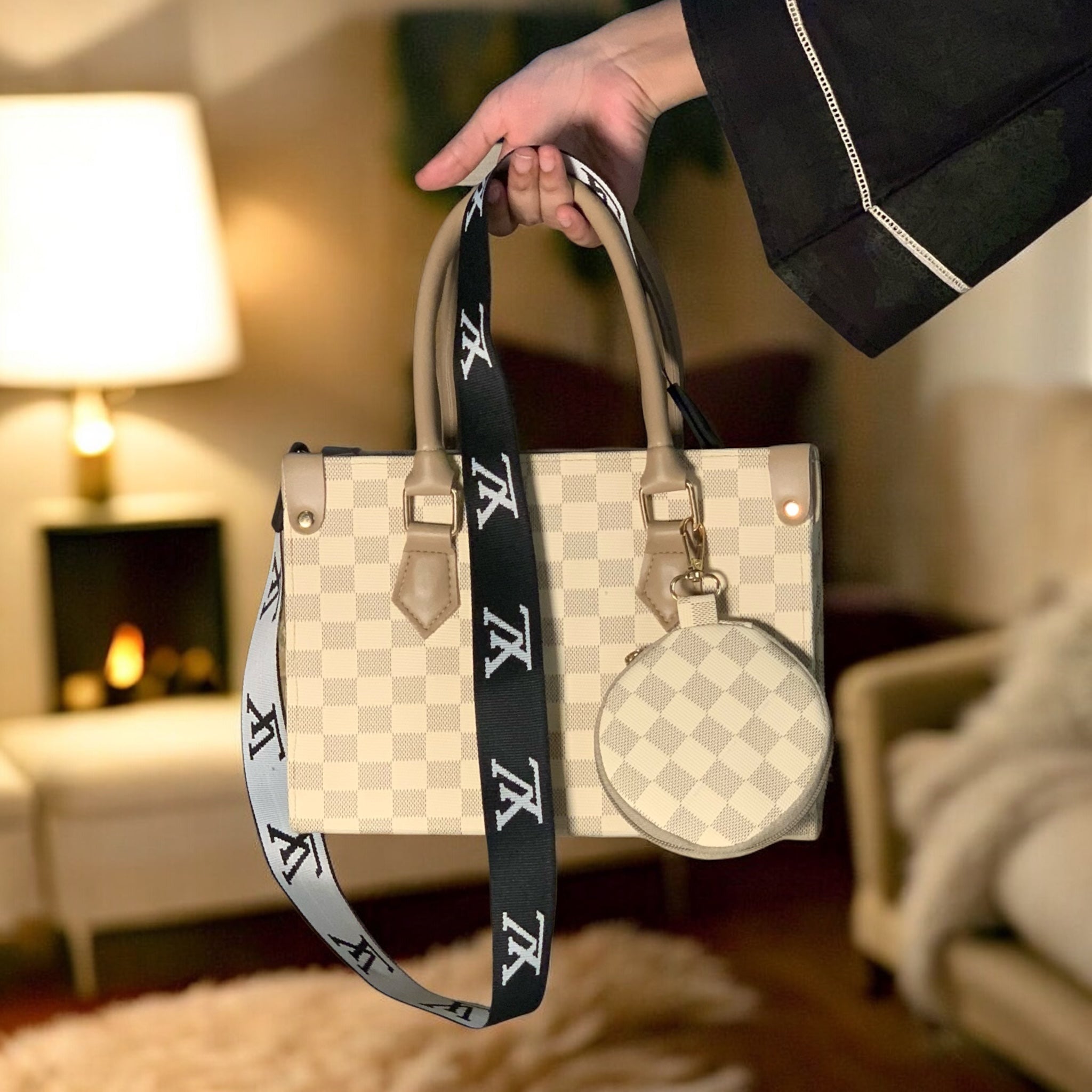 Luxe Checkered Shoulder Bag