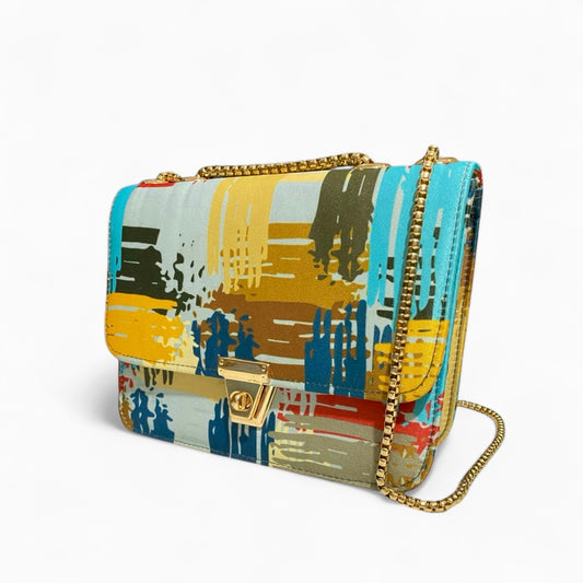 Multicolor Abstract Pattern Shoulder Bag