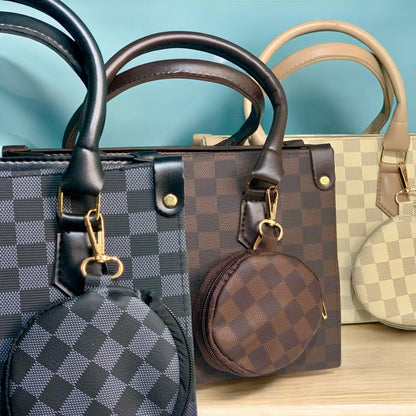Luxe Checkered Shoulder Bag