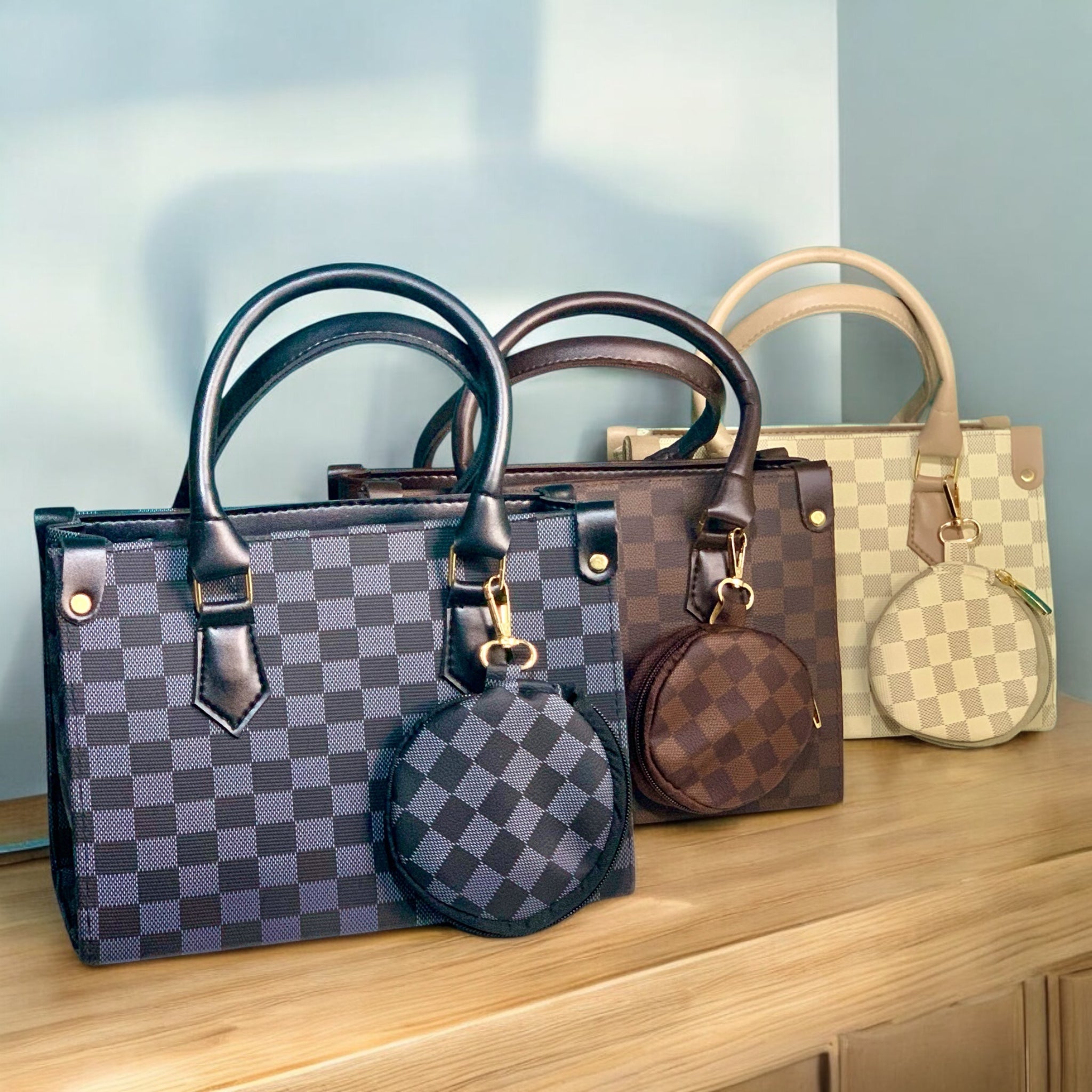 Luxe Checkered Shoulder Bag