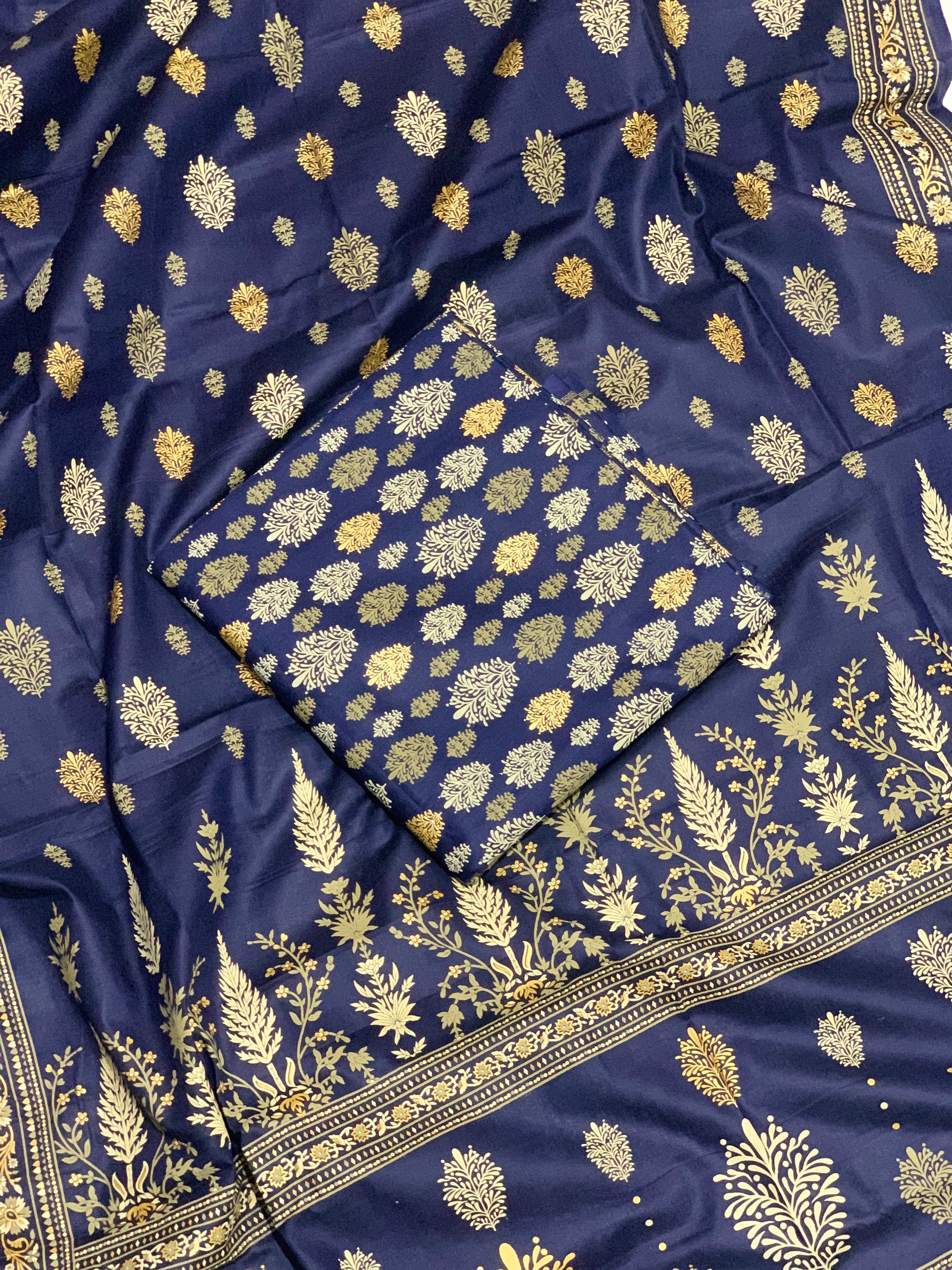 3 Pc Unstitched Lawn Suit - Printed