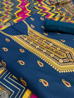 3 Pc Unstitched Lawn Suit - Printed