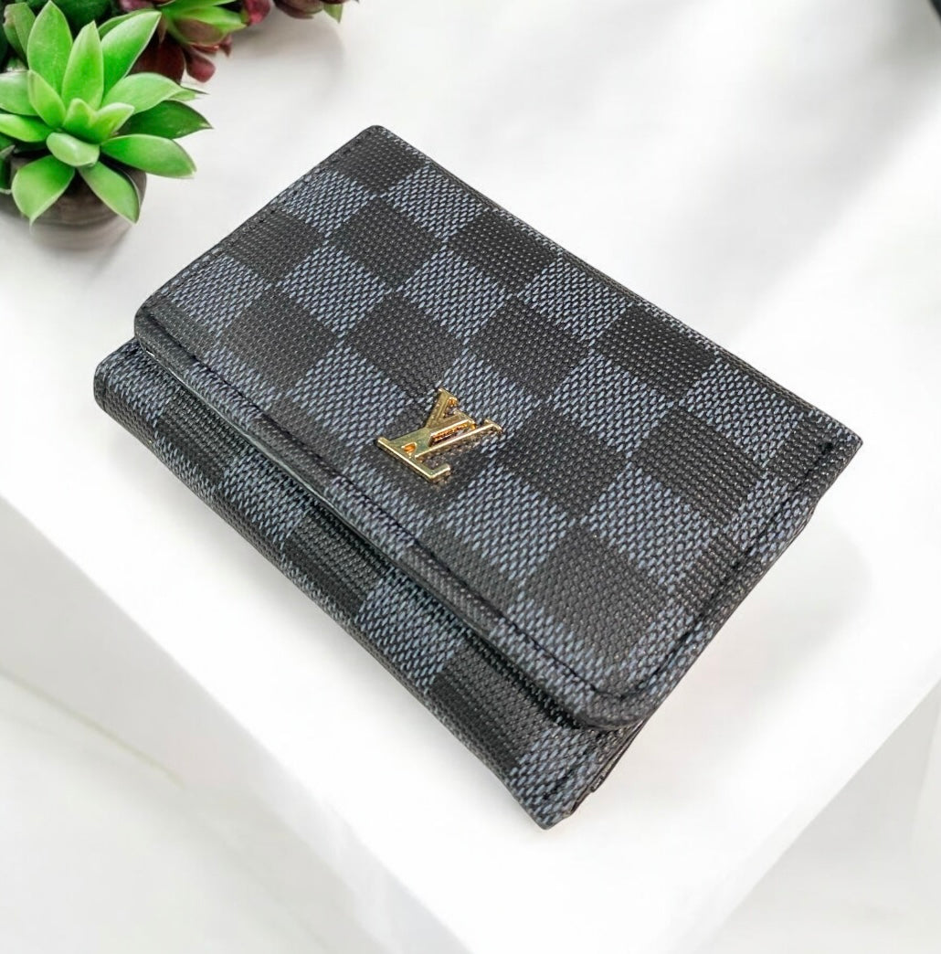 Checkered Pattern Wallet - Mini