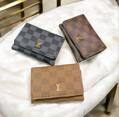 Checkered Pattern Wallet - Mini