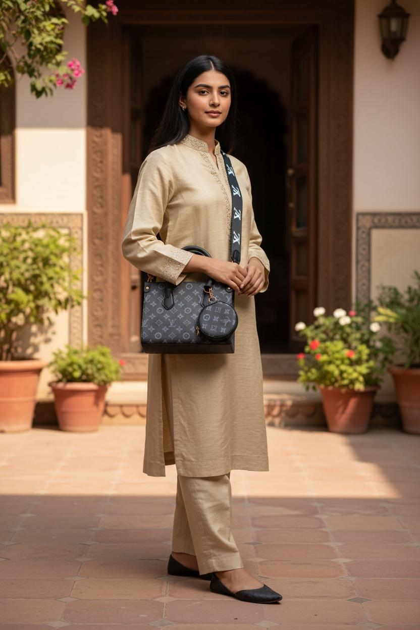 Luxe Monogram Shoulder Bag