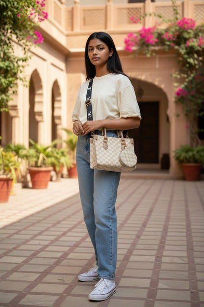 Luxe Checkered Shoulder Bag