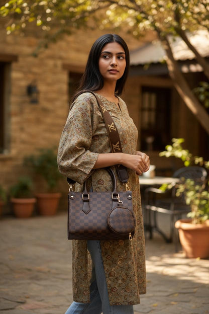 Luxe Checkered Shoulder Bag